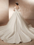 Illusion Long Sleeve Wedding Dresses