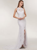 Modern Lace  Side Slit Mermaid Wedding Dresses