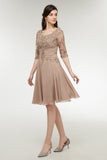 Dusty Rose Half Sleeve Mother of the Bride Dresses