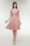 Dusty Rose Half Sleeve Mother of the Bride Dresses