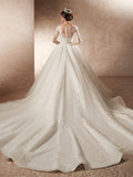 Illusion Long Sleeve Wedding Dresses