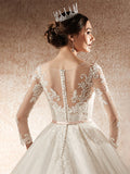 Illusion Long Sleeve Wedding Dresses