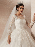 Luxury Long Sleeves Beaded Crystal Wedding Dresses