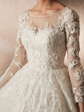 Luxury Long Sleeves Beaded Crystal Wedding Dresses