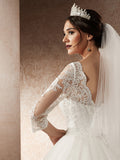 Romantic Long Sleeve Corset Wedding Dress