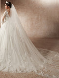 Romantic Long Sleeve Corset Wedding Dress