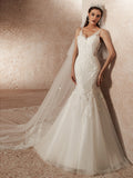 Luxury Floral Lace Mermaid Wedding Dress