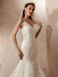 Luxury Floral Lace Mermaid Wedding Dress