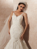 Luxury Floral Lace Mermaid Wedding Dress