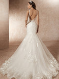 Luxury Mermaid Wedding Dresses with Chapel Train