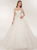 Long Sleeves Ball Gown Wedding Dresses