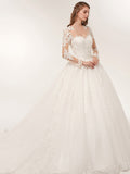 Long Sleeves Ball Gown Wedding Dresses