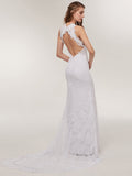 Modern Lace  Side Slit Mermaid Wedding Dresses