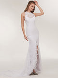 Modern Lace  Side Slit Mermaid Wedding Dresses
