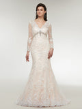Vintage Long Sleeve Mermaid Wedding Dresses