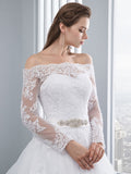 Off The Shoulder Long Sleeve Wedding Dress
