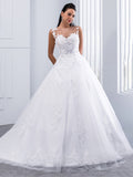 Ball Gown Illusion Wedding Dress