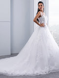 Ball Gown Illusion Wedding Dress