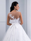 Ball Gown Illusion Wedding Dress
