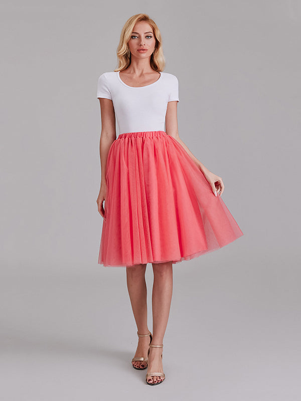 Two Pieces Round Neck Short Sleeves Tulle Short Bridesmaid Dress
