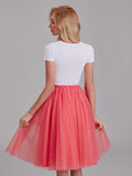Two Pieces Round Neck Short Sleeves Tulle Short Bridesmaid Dress
