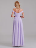 Fabulous Off The Shoulder Pleated Long Bridesmaid Dresses With Slit