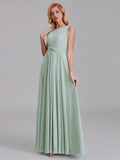 A-Line One Shoulder Pleated Chiffon Bridesmaid Dress