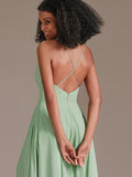 Cross High Low Chiffon Bridesmaid Dress