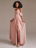 Elegant Spaghetti Strap Side Slit Formal Bridesmaid Dress