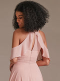 Elegant Spaghetti Strap Side Slit Formal Bridesmaid Dress