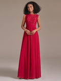 Classic Lace A Line Bridesmaid Maxi Dress