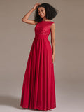 Classic Lace A Line Bridesmaid Maxi Dress