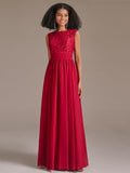 Classic Lace A Line Bridesmaid Maxi Dress