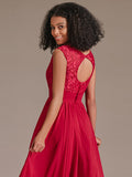 Classic Lace A Line Bridesmaid Maxi Dress
