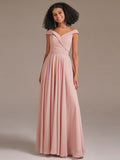 Simpe Off The Shoulder A Line Bridesmaid Dress