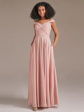Simpe Off The Shoulder A Line Bridesmaid Dress