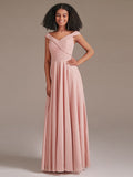 Simpe Off The Shoulder A Line Bridesmaid Dress