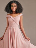 Simpe Off The Shoulder A Line Bridesmaid Dress