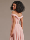 Simpe Off The Shoulder A Line Bridesmaid Dress