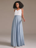 Spaghetti Strap Two Colors Bridesmaid Dress