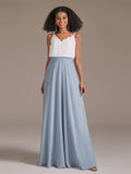 Spaghetti Strap Two Colors Bridesmaid Dress