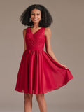 Floral Lace V-Neck Short Bridesamid Dress