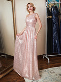One Shoulder Sequin Bridesmaid Maxi Dresses