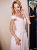 Classic Chiffon Spaghetti Straps V Neck Floor Length Birdesmaid Dresses