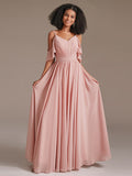 Cold Shoulder Pleated Chiffon Formal Bridesmaid Dress