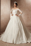 CX Modern Off Shoulder Lace Weddding Dress